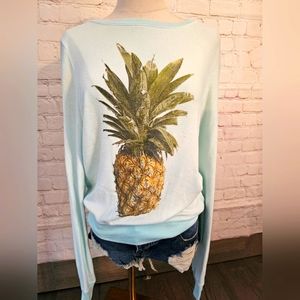Wildfox Pineapple Sweatshirt | Light Aqua | XS | NWOT